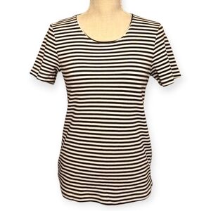 Rebecca Malone | Women's Classic Black And White Striped Short Sleeve Tee